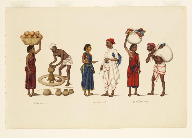 Painting of three couples Unknown artist Thanjavur, Tamil Nadu, c.1830 V&A, IS.39:18-1987