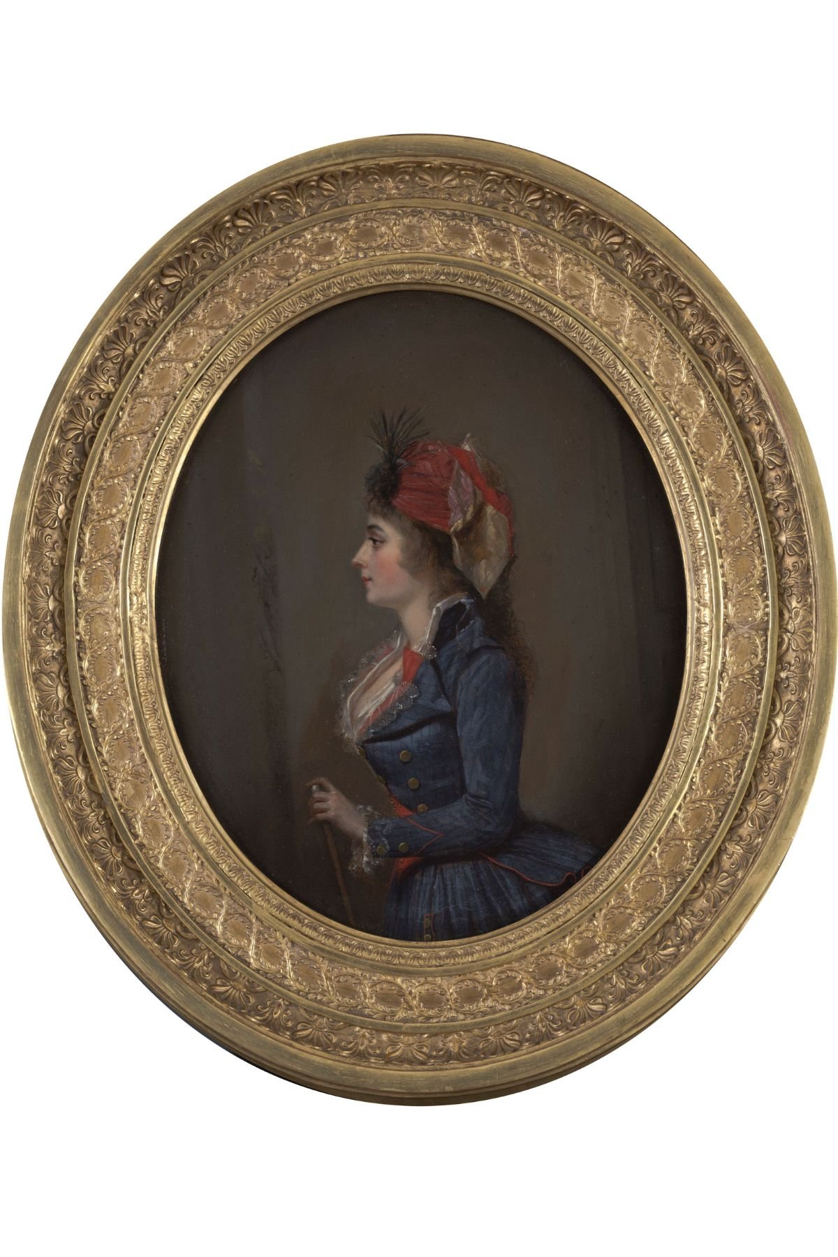 Portrait of a young Josephine de Beauharnais wearing a checked headwrap Michel Garnier Paris, France, 1790 Raclin Murphy Museum of Art, 2015.079