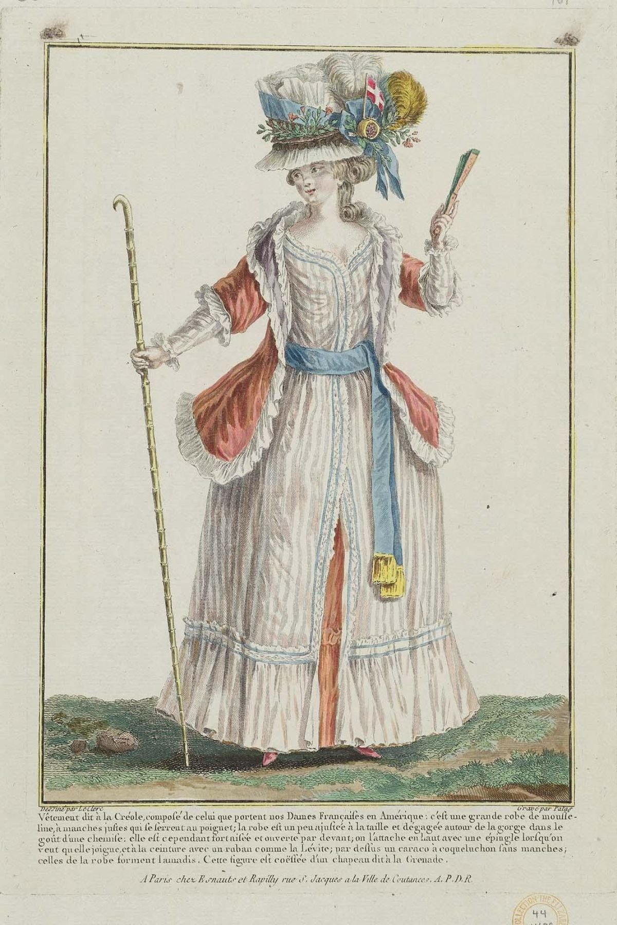 'Vêtement dit à la Créole' from Gallerie des Modes et Costumes Français Pierre-Thomas LeClerc Paris, France, 1779 Museum of Fine Arts, Boston, 44.1438