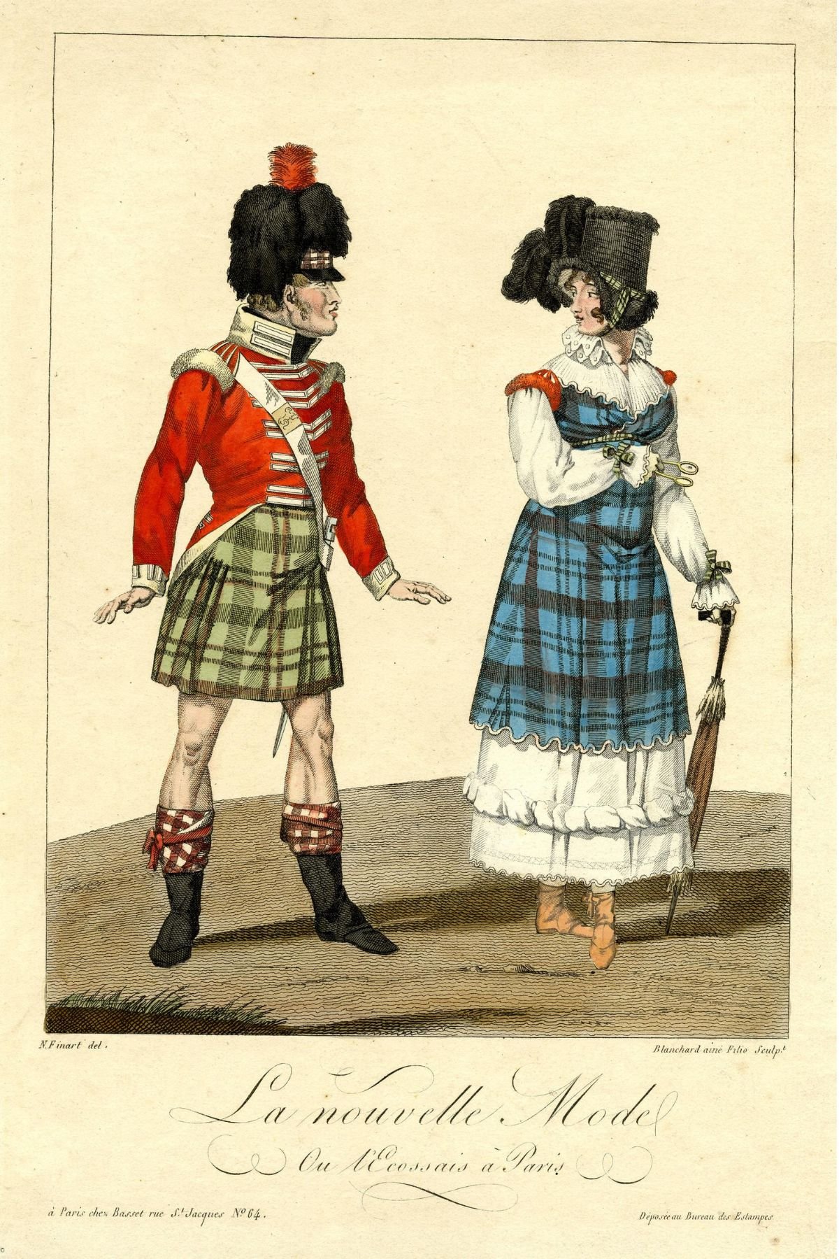 La nouvelle mode ou l'Ecossais à Paris Auguste Blanchard fils aîné Paris, France, 1815 © The Trustees of the British Museum, 1992,0516.57